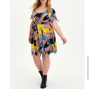 DISNEY NIGHTMARE BEFORE XMAS JAGGED SKATER DRESS - SALLY PATCHES - 2X